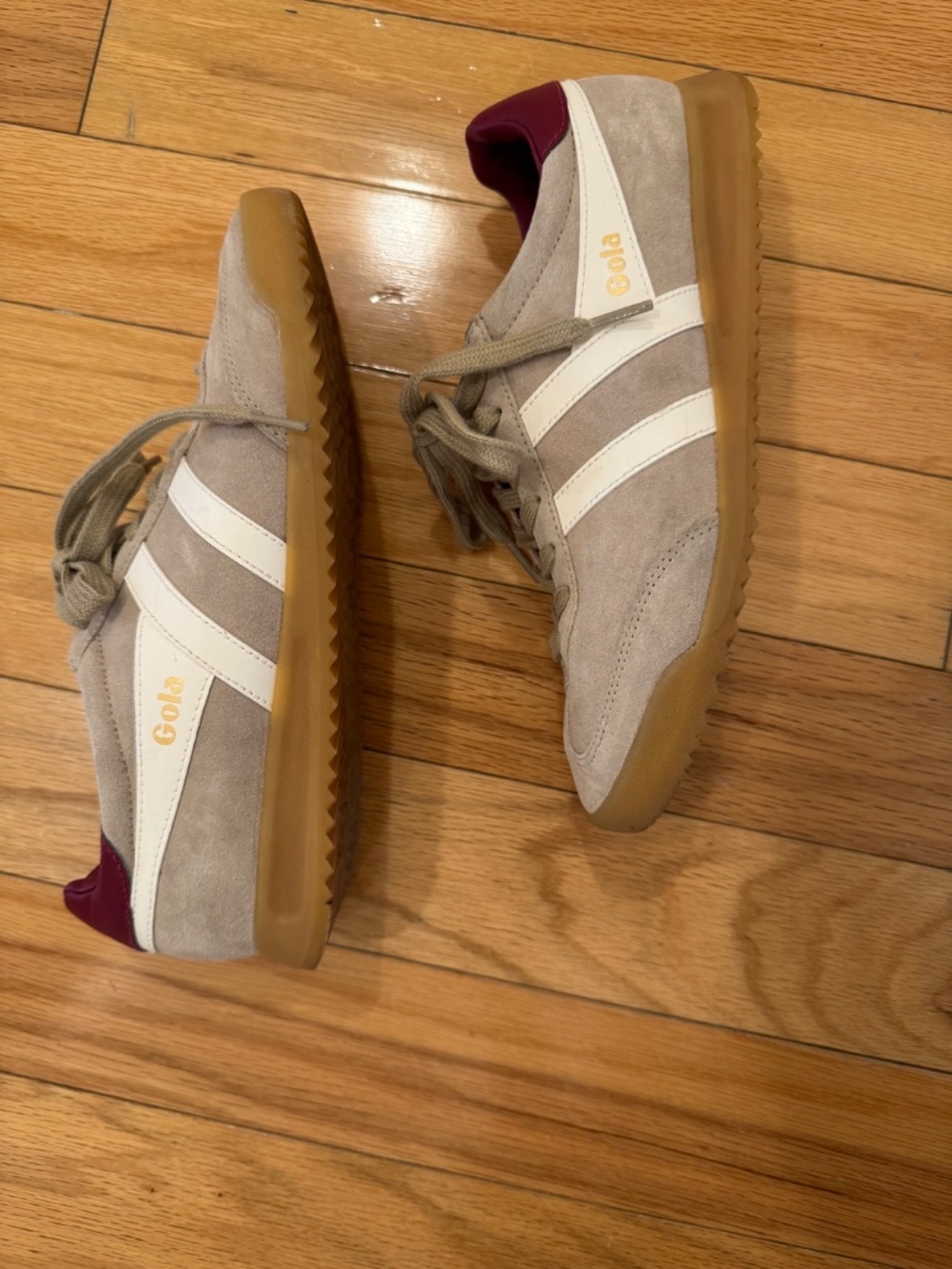 Gola Torpedo Sneakers Bone/off white (Green/Gray w/Maroon) Retro Trainer EU 39.5